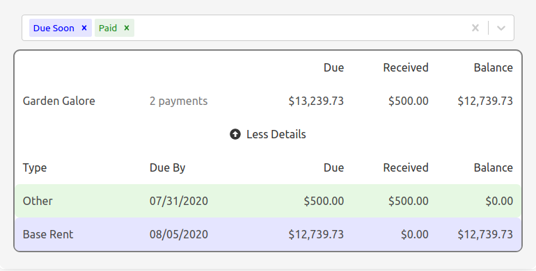 Tenant Payments