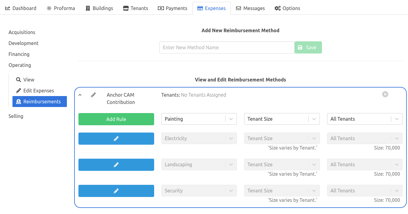 Creating Reimbursement Rules