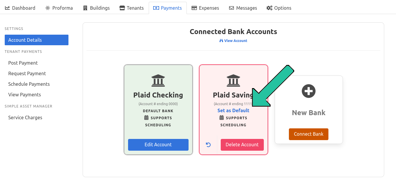 Update the Default Bank