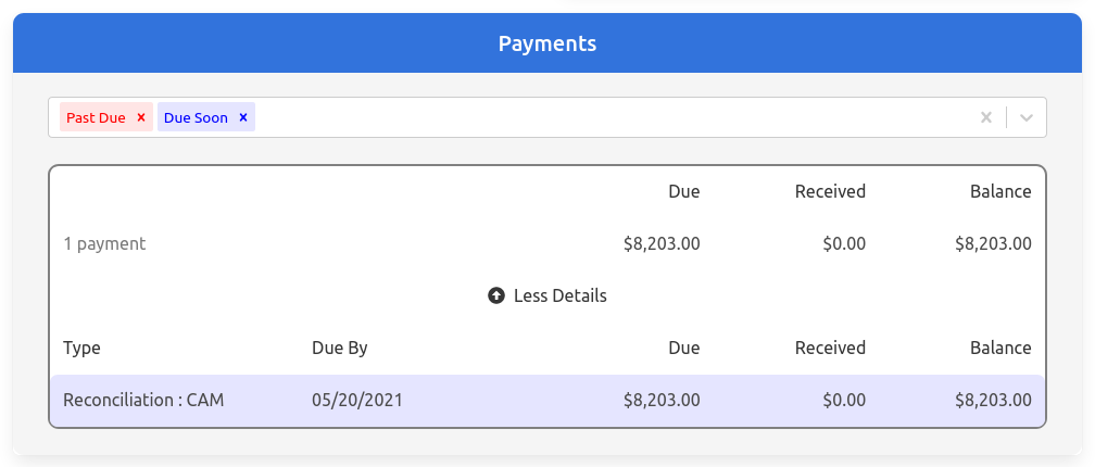 Tenant Payments